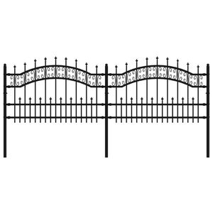 Clôture de jardin en acier thermolaqué noir avec sommet en pointe 94,5"x29,5" Produits en acier revêtu - Product Image 2