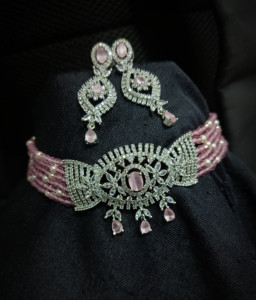 Ensemble de bijoux de mariée en diamant américain classique Collier et boucles d'oreilles en deux pièces pour mariage Style classique à la mode - Product Image 1