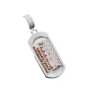 Colgante de Nombre 3D Unisex de Plata de Ley de Lujo de Calidad Premium, Multi-plateado, Estilo Hip Hop, con Diamantes Moissanita VVS y Engaste de Garra - Product Image 1