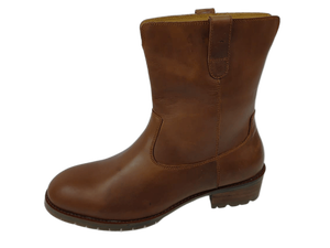 Botas Chelsea de caña baja con punta redonda, sin cordones, parte superior de cuero genuino, suela de goma, entresuela EVA antideslizante, color sólido - Product Image 4