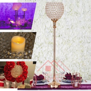 Bougeoir Globe en cristal de 37 pouces de haut, pour décorations de mariage, meilleure vente, bougeoir en métal avec Globe en cristal pour mariage - Product Image 2