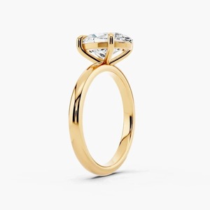 Bague de fiançailles solitaire en or 14 carats avec diamant de laboratoire taille ovale, classique à 4 griffes, bijoux de luxe pour mariage - Product Image 6
