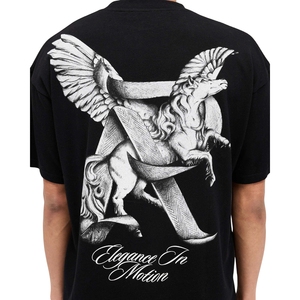 T-shirt imprimé DTG noir pour homme, design graphique mythique surdimensionné, tee-shirt en coton streetwear, vente en gros - Product Image 3