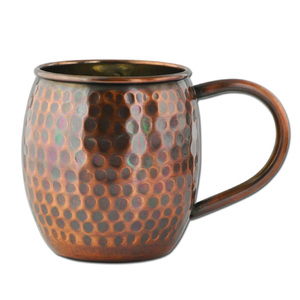 Copper beverage cup set for sophisticated cocktail tables hammered finish metal cups durable reusable serving <b>mugs</b> - Product Image 6