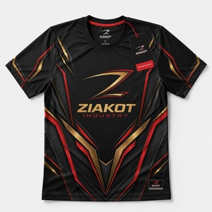 ZIAKOT industry New design Men's Custom Black Teal-Black Performance <b>T</b>-<b>Shirt</b> - Product Image 3