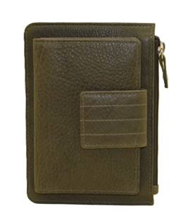Women's Genuine Leather Bifold Driver's License <b>Wallet</b> Compact Small <b>RFID</b> <b>Blocking</b> Lychee Grain Open Closure Polyester Candy - Product Image 4