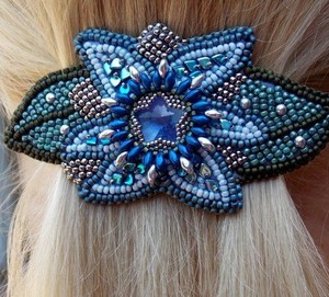 Pinza de Pelo Moderna con Cuentas Bordadas para Boda, Pinza de Pelo Hecha a Mano Personalizada para Mujer, Barrete de Pelo de Moda - Product Image 5