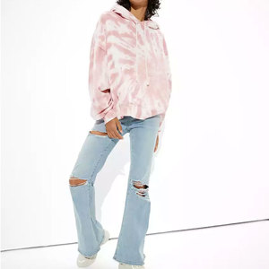 Sweat à capuche décontracté pour femme, coupe oversize, design streetwear tendance avec effet tie-dye, service OEM pour acheteurs en gros 2026 - Product Image 1