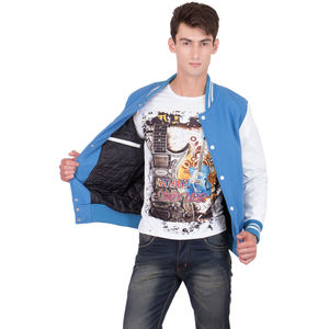 เสื้อแจ็คเก็ตขนสัตว์หรูหราสำหรับผู้ชาย ผ้าฝ้ายฟลีซคุณภาพสูง ระบายอากาศได้ดี เนื้อผ้าบางเบา ดีไซน์แบบ Letterman Varsity สำหรับฤดูหนาว รุ่นใหม่ - Product Image 3