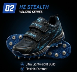 รองเท้ากีฬา HIT ZONE สำหรับฝึกซ้อม รุ่น Professional Cricket Metal Spikes  วัสดุไมโครไฟเบอร์ด้านบน พื้นรองเท้า EVA  สำหรับทุกเพศ ทนทาน ยึดเกาะดีเยี่ยม - Product Image 1