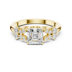 Anillo de diamantes cultivados en laboratorio con corte múltiple, joyería de lujo sostenible para fiestas y bodas, certificado GRA, joyería de oro amarillo de 14k - Product Image 1