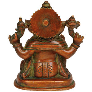 รูปปั้นพระพิฆเนศทำด้วยมือขนาด5นิ้วทำจากทองเหลืองผลิตในอินเดียสำหรับให้เป็นของขวัญ - Product Image 2