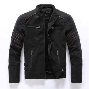 Hot Sale Men's Slim Leather Jacket <b>Top</b> Quality Warm Fleece PU Jacket Fashion Collar Cool Motorcycle <b>Coats</b> Outwear - Product Image 1