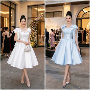 Vestido de Seda para Mujer, Estilo Princesa, Sexy, de Manga Corta y Cuello Polo, Lavable, Combina Perfectamente Elegancia, Comodidad, Casual y Formal - Product Image 6