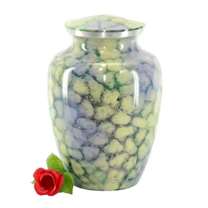 Urna Funeraria de Metal Plateado de Lujo al por Mayor, Jarra Conmemorativa con Diseño Artístico de Pájaros en Vuelo y Acabado Esmaltado Pulido - Product Image 2