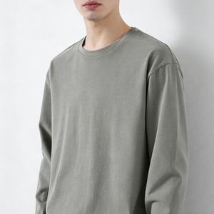 Camiseta Deportiva Casual de Manga Larga para Hombre, Color Sólido, Impresión Personalizada, Alta Calidad - Product Image 4