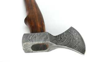 BA Enterprises Custom Hndmade 14" Damascus Steel Axe Tomahawk Hatchet With Sheath & Wooden Handle - 256 Layers - Product Image 6