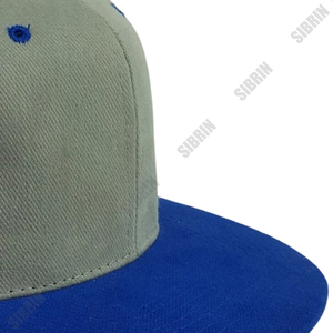 หมวกแก๊ป SIBRIN แบบสั่งทำได้ 6 แผง ทรง Snapback สีเทา-น้ำเงิน ผ้าทวิลล์ แต่งสีตัดกัน สไตล์ลำลอง หมวกเบสบอล ปีกแบน ปรับสายได้ เหมาะสำหรับกิจกรรมกลางแจ้ง - Product Image 3