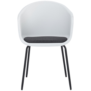Contemporary Plastic Shell <b>Chair</b> Fabric Padded Seat Cushion Metal Legs For Hotel Bedroom Desk Dressing Table Vanity Room - Product Image 2