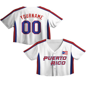 Maillot de baseball personnalisé pour femme avec impression par sublimation, nom d'équipe, numéro, logo, col en V, manches courtes - Product Image 1