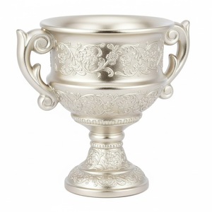 Pot de fleurs en métal noir avec deux poignées, style antique, jardinière d'intérieur pour fleurs et plantes vertes, urnes de jardin faites à la main - Product Image 3
