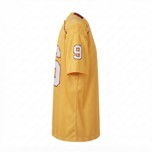 Wholesale Custom Stitched 100% Polyester <b>Mesh</b> Football Jersey Yellow Athletic Sportswear V Neck Men Team Uniform Breathable - Product Image 2