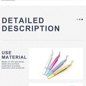 แหนบขนตาปลอมแบบมืออาชีพทำจากสเตนเลสสตีลเครื่องมือสำหรับขนตาที่มีความแม่นยำสูง - Product Image 4