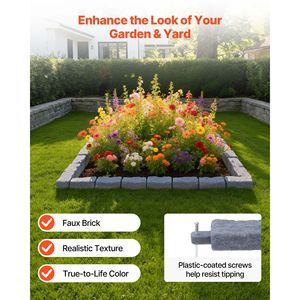 Kit Bordo Giardino Senza Scavo da 4,7 m, Bordura Paesaggistica Effetto Pietra per Prato e Aiuole, Confezione da 4 Sezioni Ciascuna - Product Image 2