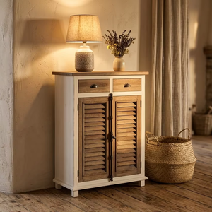 Armoire en bois massif Luna Zio, finition naturelle, élégante, pour le rangement, buffet pour salon, hôtel, villa, projet, meubles robustes et luxueux - Product Image 2