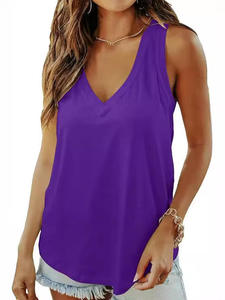 Débardeur en tricot pour femme à col carré, sans manches, couleur unie, respirant, écologique, séchage rapide, style décontracté, coupe haute - Product Image 2