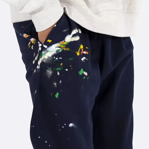 Pantalon de survêtement streetwear personnalisé, coupe évasée style hip-hop, 100% coton, ample, pour homme - Product Image 2