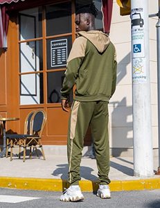 Conjunto Deportivo para Hombre con Bloques de Color, Sudadera con Cremallera, Pantalones Deportivos de Felpa, Ropa Casual para Gimnasio, Transpirable, Corte Regular - Product Image 4