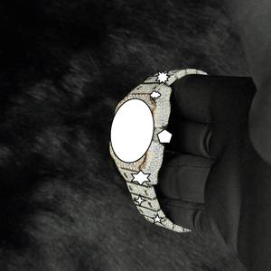 Iced Moissanite Watch | Luxury VVS Chronograph | Antique Business Sapphire Crystal | Pass Diamond <b>Tester</b> | Wholesale Approved - Product Image 4