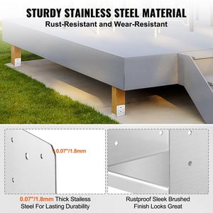 Base per Palo Regolabile in Acciaio Inossidabile da 6x6 Pollici per Gazebo, Base Regolabile Interna da 5.9x5.5 Pollici - Product Image 3