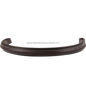 Leather Horse Brow Band for English Bridle Soft Padded Designer Fancy <b>Stitched</b> Equestrian Horse Racing Brow Band and <b>Accessories</b> - Product Image 4