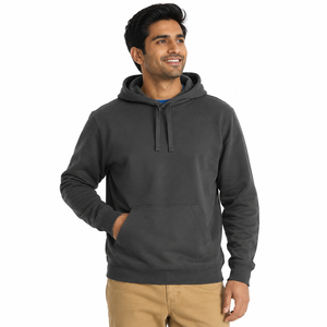 Nouveau style hiver – Sweats à capuche décontractés doublés, couleur unie, service OEM, logo personnalisé, 350 grammes, coupe ample, style hip-hop, en polaire pour hommes - Product Image 1