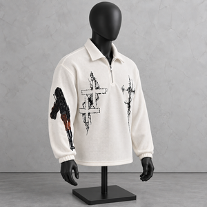 เสื้อสเวตเชิ้ตคอปกแขนยาวสไตล์อเมริกันสำหรับฤดูใบไม้ร่วง/ฤดูหนาว ผ้าทวิลล์ไม่ทอ แห้งเร็ว ทรงหลวม สำหรับผู้ชายและผู้หญิง ลายทาง - Product Image 2