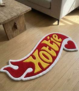 Tapis de luxe moderne en laine, tufté à la main, antidérapant, avec logo personnalisé, doux et décoratif pour chambre, salon et maison - Product Image 3