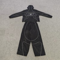 Ensemble de survêtement unisexe d'hiver à capuche grande taille avec bandes réfléchissantes, veste et pantalon de jogging, logo personnalisé, OEM, imprimé sport, couleur unie