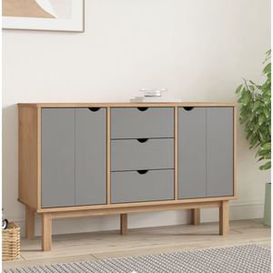 Credenza in legno massello di pino in 44.7 marrone e grigio "x 16.9" x 28.7" - Product Image 1