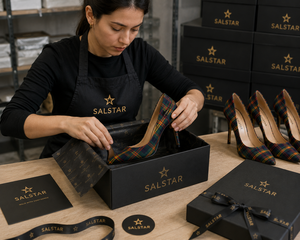 Chaussures à talons hauts pour femmes, de haute qualité, à motif tartan spécial, à bout pointu, style stiletto, fabriquées par un fabricant de chaussures à talons hauts. - Product Image 6