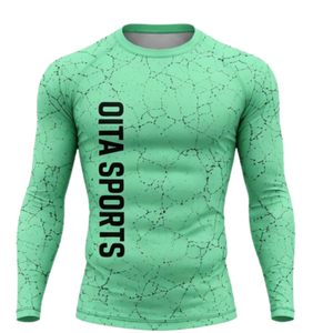 Conjunto Deportivo de Manga Larga y Leggings de Compresión para Hombre, Color Verde Menta, para Entrenamiento Activo, Fitness, Gimnasio, Deportes - Product Image 3