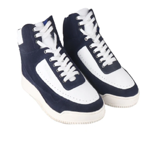 Bottes décontractées pour hommes bleues et blanches, chaussures modernes bicolores, design confortable à la cheville, idéales pour les voyages, la marche et le streetwear - Product Image 1