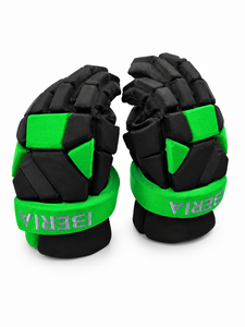 Gants de lacrosse professionnels de qualité supérieure en noir et vert pour hommes, vente en gros personnalisée OME |   Gants de lacrosse rembourrés et protecteurs - Product Image 3