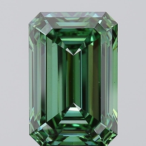 Diamant de laboratoire taille émeraude 7,08 ct, vert vif fantaisie, VS1, certifié IGI, CVD, percé au laser, en vrac, pour la fabrication de bijoux en gros - Product Image 1