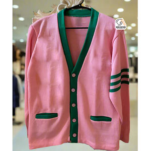 Cárdigan Largo de Punto para Mujer, Moda Alpha Kapa Soror, Invierno y Otoño, Transpirable, Antipilling, 100% Poliéster, Abrigo Grueso para Damas - Product Image 5