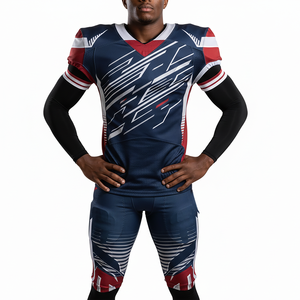 Uniforme de Fútbol Americano Sublimado Personalizado de Alta Calidad, Transpirable, en Tela de Poliéster con Estampado Sublimado, Jersey y Pantalones - Product Image 4