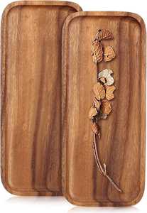 Natural Wooden Decorative Serving Tray Handmade Morden Luxury Dishwasher <b>Safe</b> <b>Large</b> Capacity Coffee Breakfast Tea Food Snack - Product Image 2