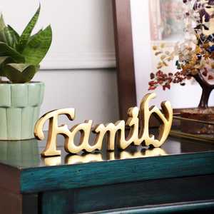 L 15.88 x W 1.91 x H 6.35 cm Family Wall Art Handmade Gold Plated Modern Decor Living Room Sculpture - Product Image 5