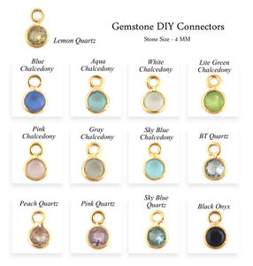 Suministros de joyería de ágata blanca de corte redondo, conector pequeño, bisel chapado en oro, Diy, lote de 20 piezas - Product Image 2